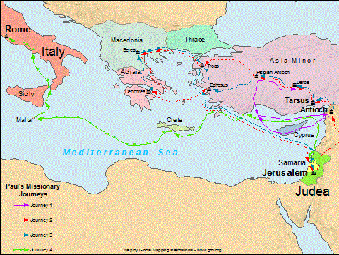 (image for) Paul's Missionary Journeys
